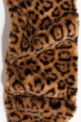 Écharpe duveteuse - Beige/imprimé léopard — photo 2