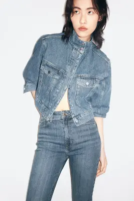 Skinny High Waist Jeans - Bleu denim — photo 1