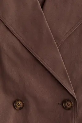 Trench-coat court avec ceinture à nouer - Taupe foncé — photo 4