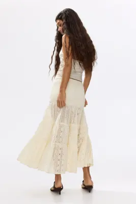 Tiered lace skirt - Crème — photo 2