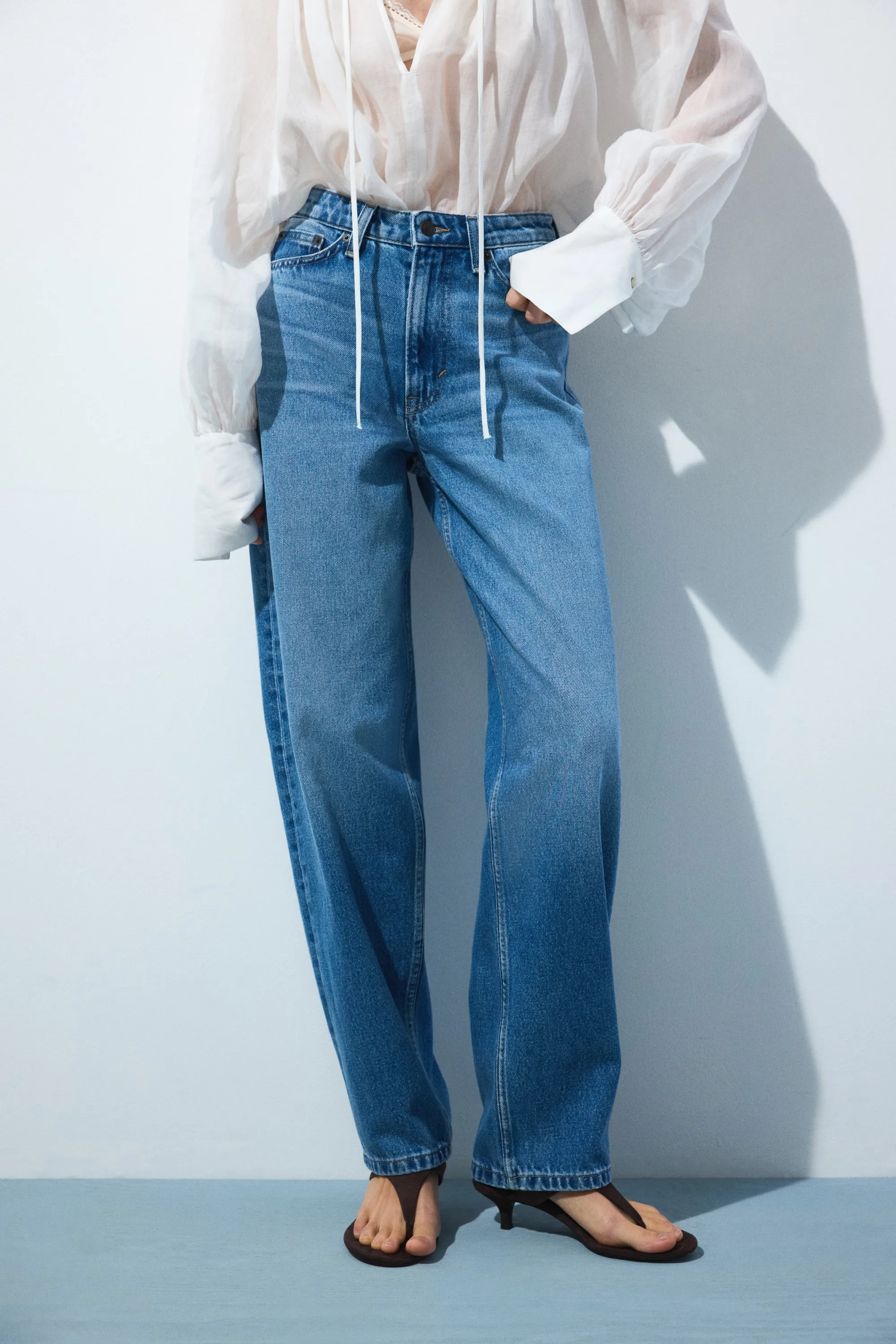 Barrel High Waist Jeans - Bleu denim