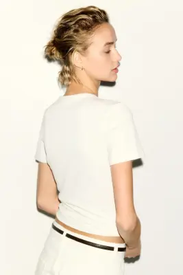 T-shirt imprimé en viscose mélangée - Blanc/Out of office — photo 2