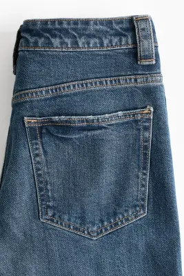 Wide High Waist Jeans - Bleu denim foncé — photo 3