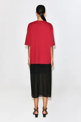 T-SHIRT OVERSIZE - ROUGE — photo 4