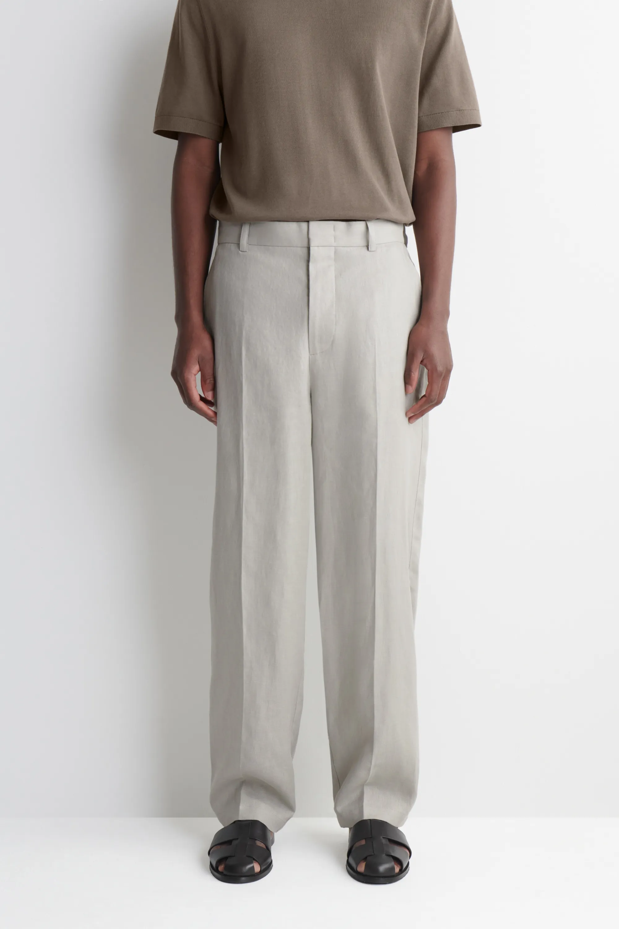 PANTALON FUSELÉ DÉCONTRACTÉ EN LIN - PISTACHE CLAIRE