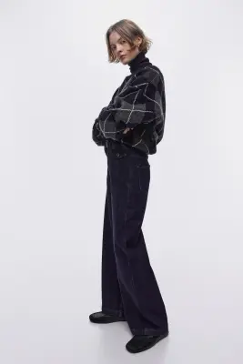 Wide High Jeans - Bleu denim foncé — photo 3