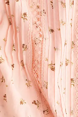 Blouse avec dentelle - Rose clair/fleuri — photo 3