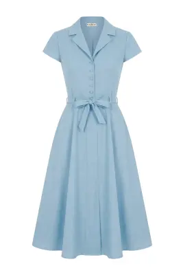Hortense Collared Dress - Light blue — photo 5