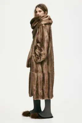 Manteau à écharpe - Beige foncé — photo 4