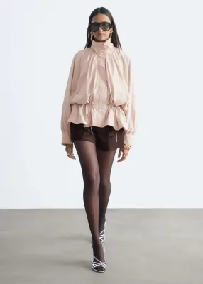 Veste en nylon à col cheminée - Beige clair — photo 2