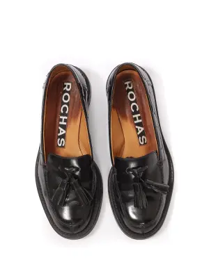 Mocassins à gland plat bout rond en cuir glacé noir Prix boutique 600€ Taille 39 — photo 4