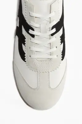 Sneakers en cuir velours - Blanc — photo 2