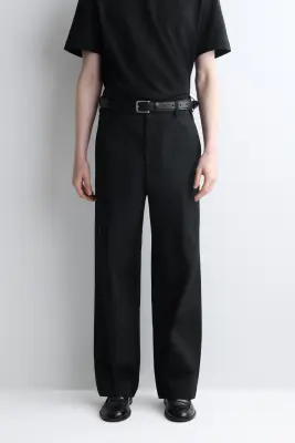 PANTALON CHINO LARGE DÉCONTRACTÉ EN COTON - NOIR — photo 1