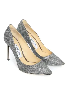 Escarpins stiletto bout pointu pailleté argent Prix boutique 695€ Taille 35,5 — photo 2