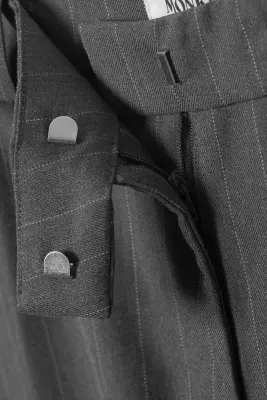 Pantalon de costume taille basse - Mélange gris à fines rayures — photo 3