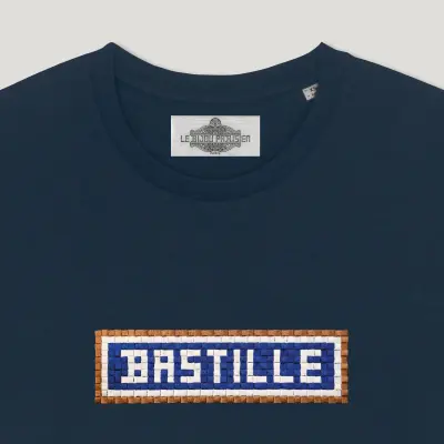T-SHIRT COTON BIO BRODÉ - BASTILLE - NAVY — photo 2