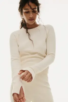 Pull ajusté - Crème — photo 1