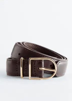 Ceinture en cuir - Marron foncé — photo 1