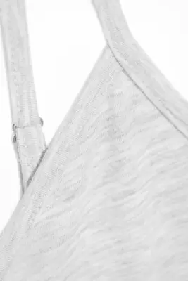Mini-robe à bretelles - Mélange gris poudré clair — photo 4