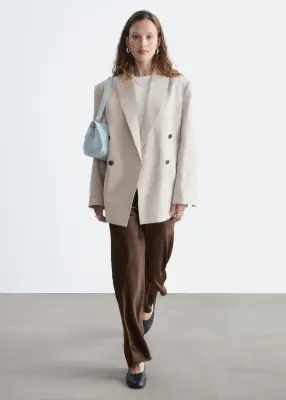 Blazer décontracté en lin et coton - Beige clair — photo 2