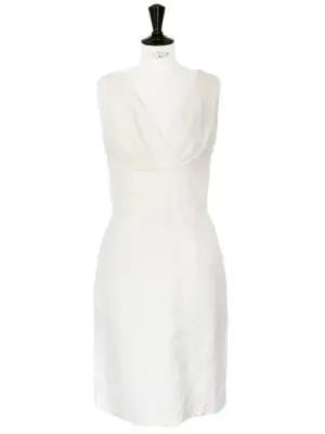Robe sans manches en coton jacquard blanc crème Prix boutique 300€ Taille 40/42 — photo 1