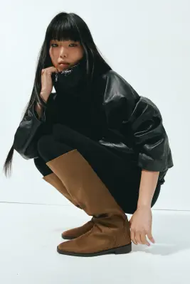 Bottes de hauteur genou - Beige foncé — photo 1