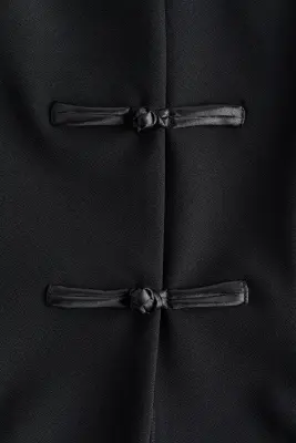 Veste avec boutons noués - Noir — photo 4