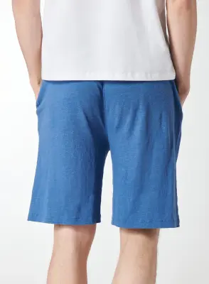 Shorts Bleu en Lin / Elasthanne — photo 4