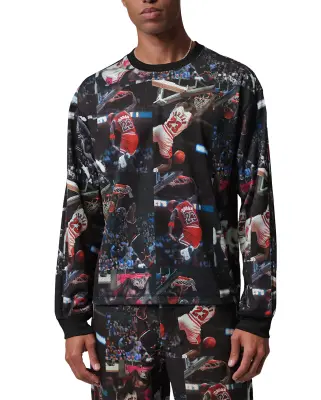 M Jordan Flight Printed Long-Sleeve Jersey Black — photo 1