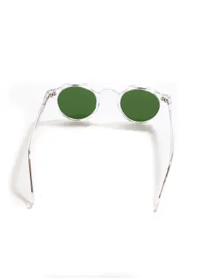 Lunettes de soleil HERI monture biseau crystal verres minéraux verts NEUVES Prix boutique 350€ — photo 5
