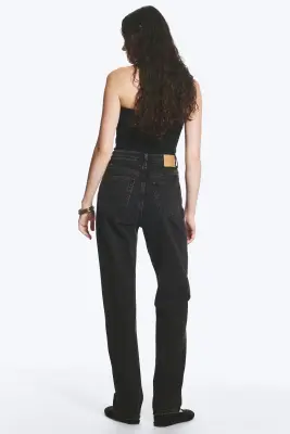 Jean droit standard taille très haute Rowe - Echo Black - Noir — photo 2