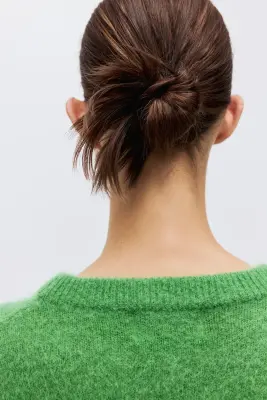 Pull oversize en mohair mélangé - Vert — photo 3
