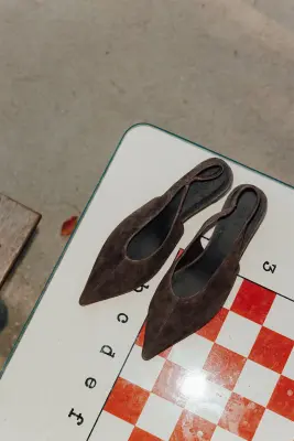 Escarpins slingback cuir suédé — photo 2
