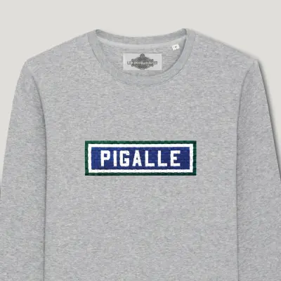 SWEAT SHIRT COTON BIO BRODÉ - PIGALLE - GRIS — photo 2