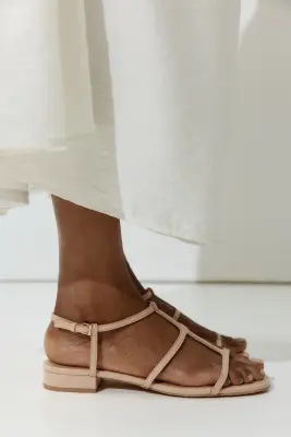 Sandales à brides fines - Beige — photo 4