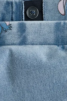 Jegging façon denim avec jambes larges - Bleu denim/Lilo et Stitch — photo 3