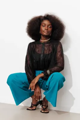 Chemise oversize en dentelle — photo 3