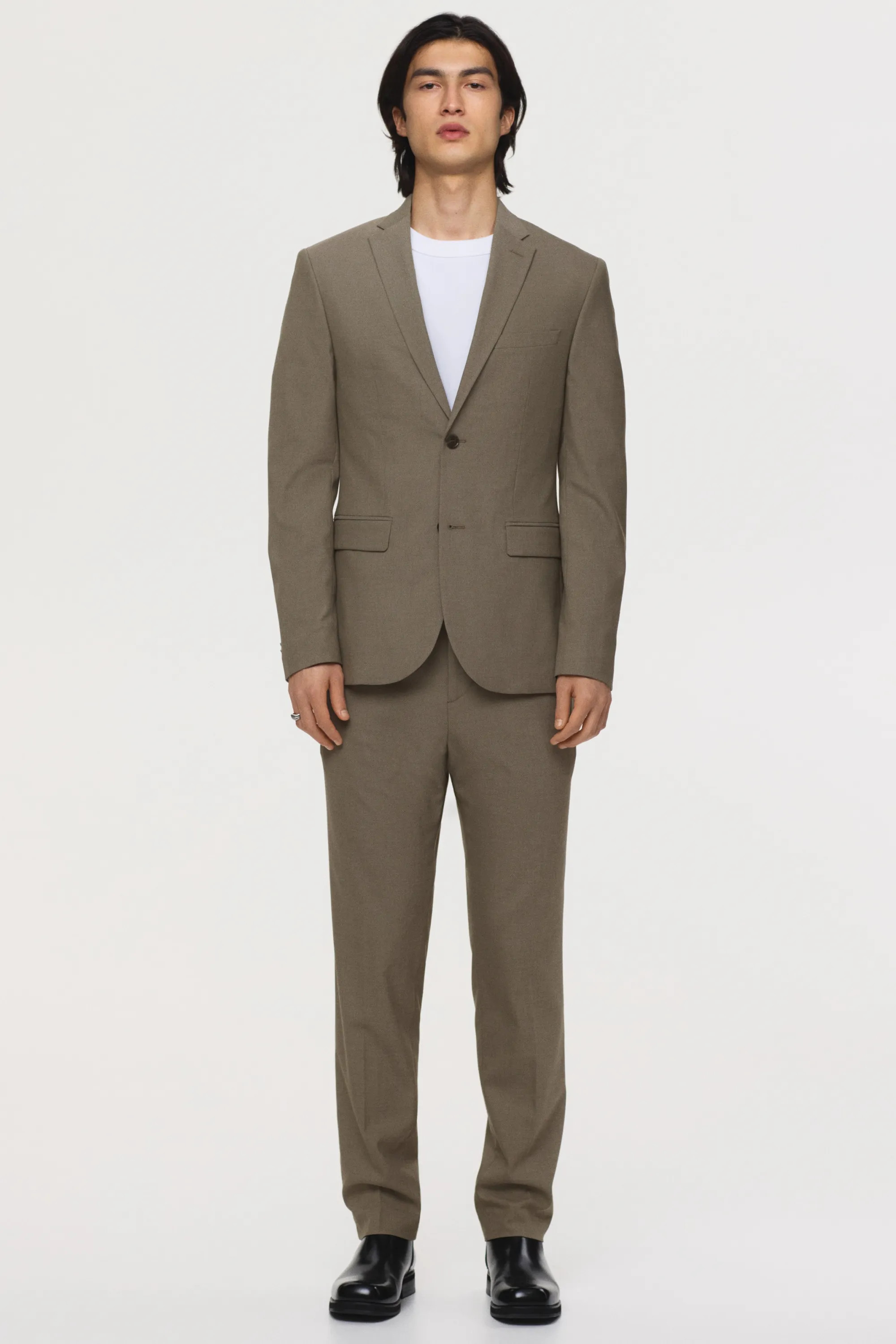 Veste Slim Fit à fermeture droite - Vert kaki