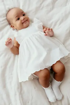 Robe volantée avec body intégré - Blanc — photo 1