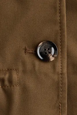 Veste en twill avec col entonnoir - Vert kaki — photo 4