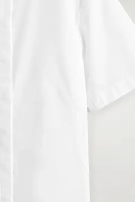 ROBE-CHEMISE COURTE CLASSIQUE EN COTON - BLANC — photo 5