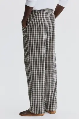 Pantalon Relaxed Fit en popeline - Gris/carreaux — photo 3