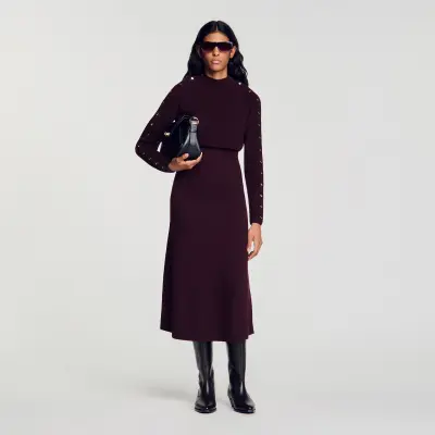 Robe longue en maille 2 en 1