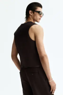 Gilet de costume Regular Fit - Marron foncé — photo 3