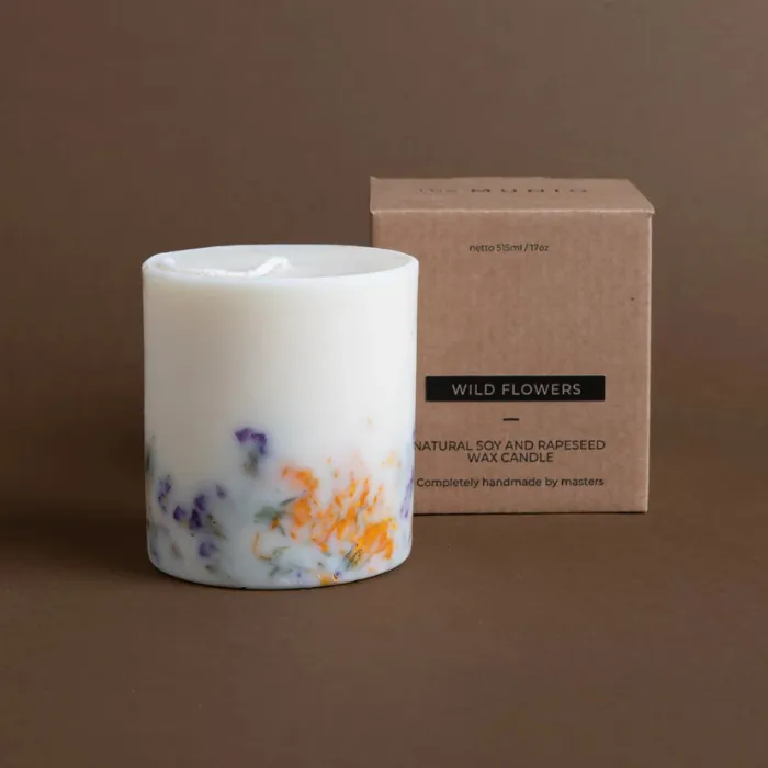 Bougie Pilier Fleurs Sauvages