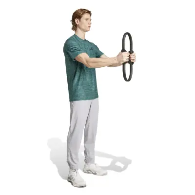 ADIDAS TEE SHIRT STRETCH GRANDE LONGUEUR Vert — photo 4