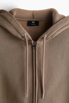 Veste à capuche zippée Oversized Fit - Beige foncé — photo 2