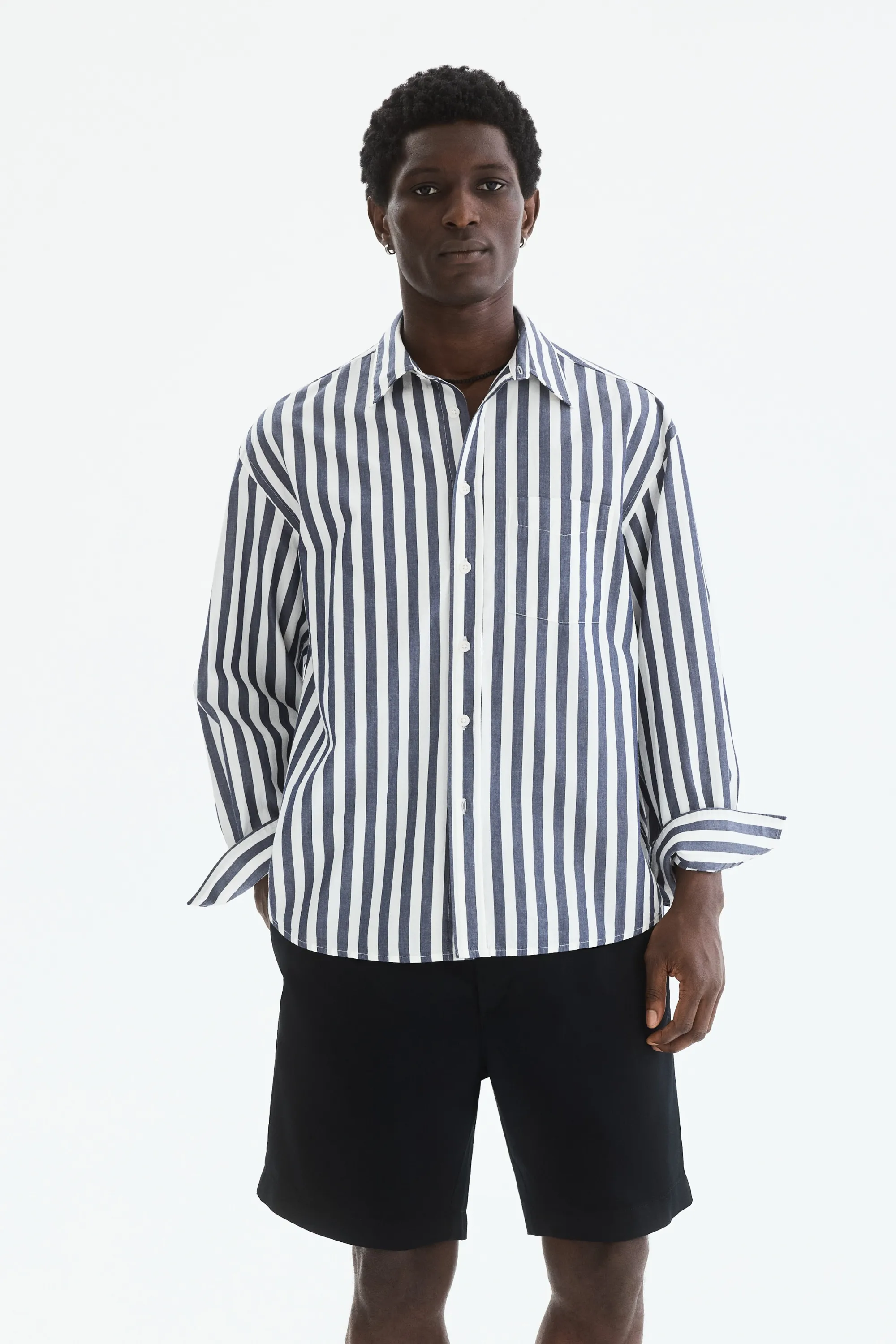 Short Relaxed Fit en lin mélangé - Noir