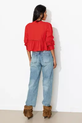 Blouse détail dentelle Femme — photo 4
