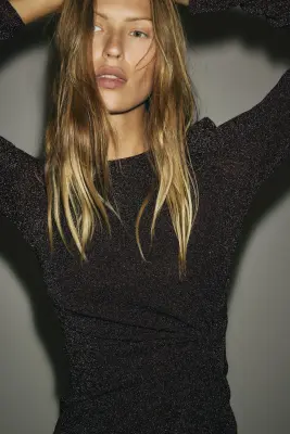 Robe avec détail torsadé - Marron foncé — photo 1